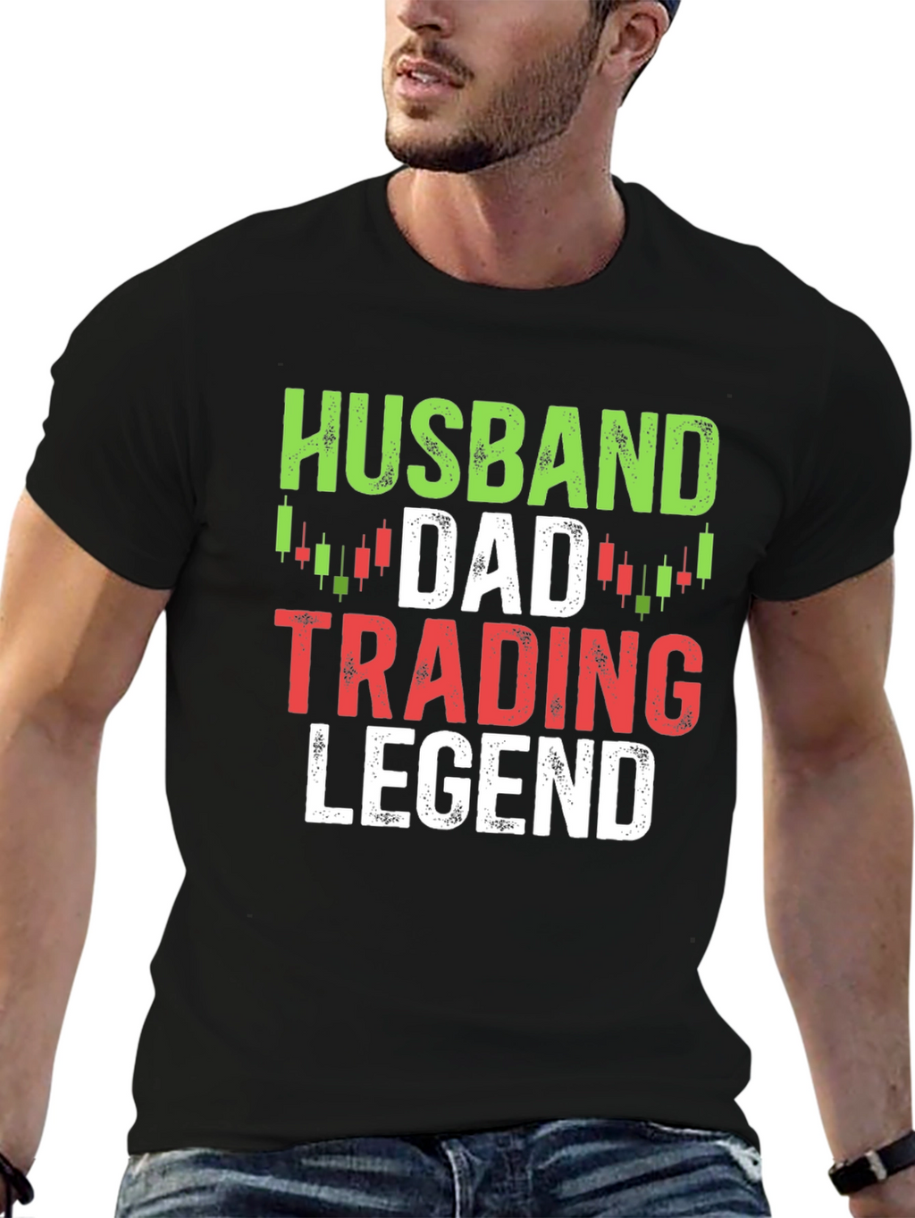 Husband Dad Trading Legend Black T-Shirt