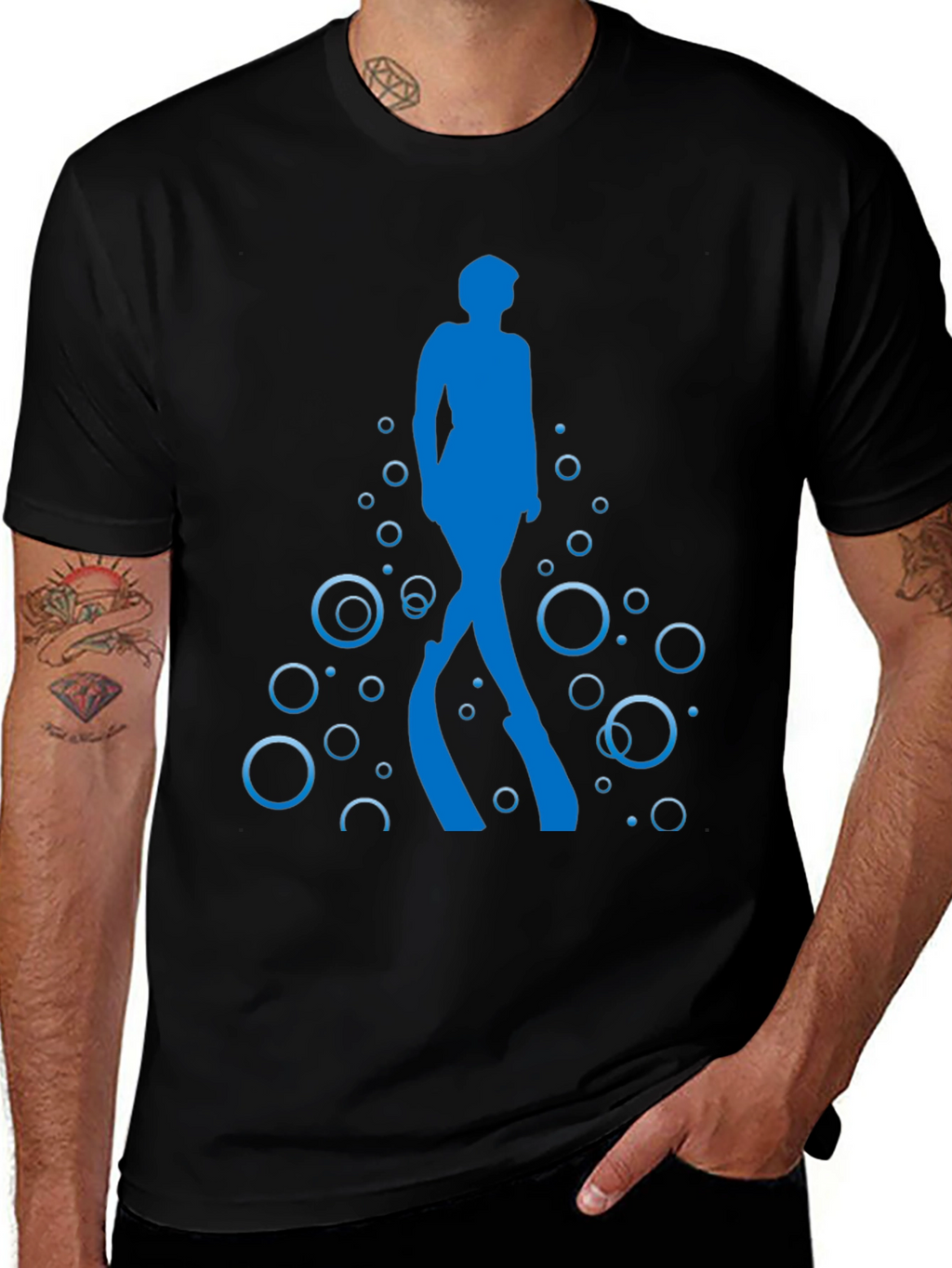Diver Silhouette Black T-Shirt