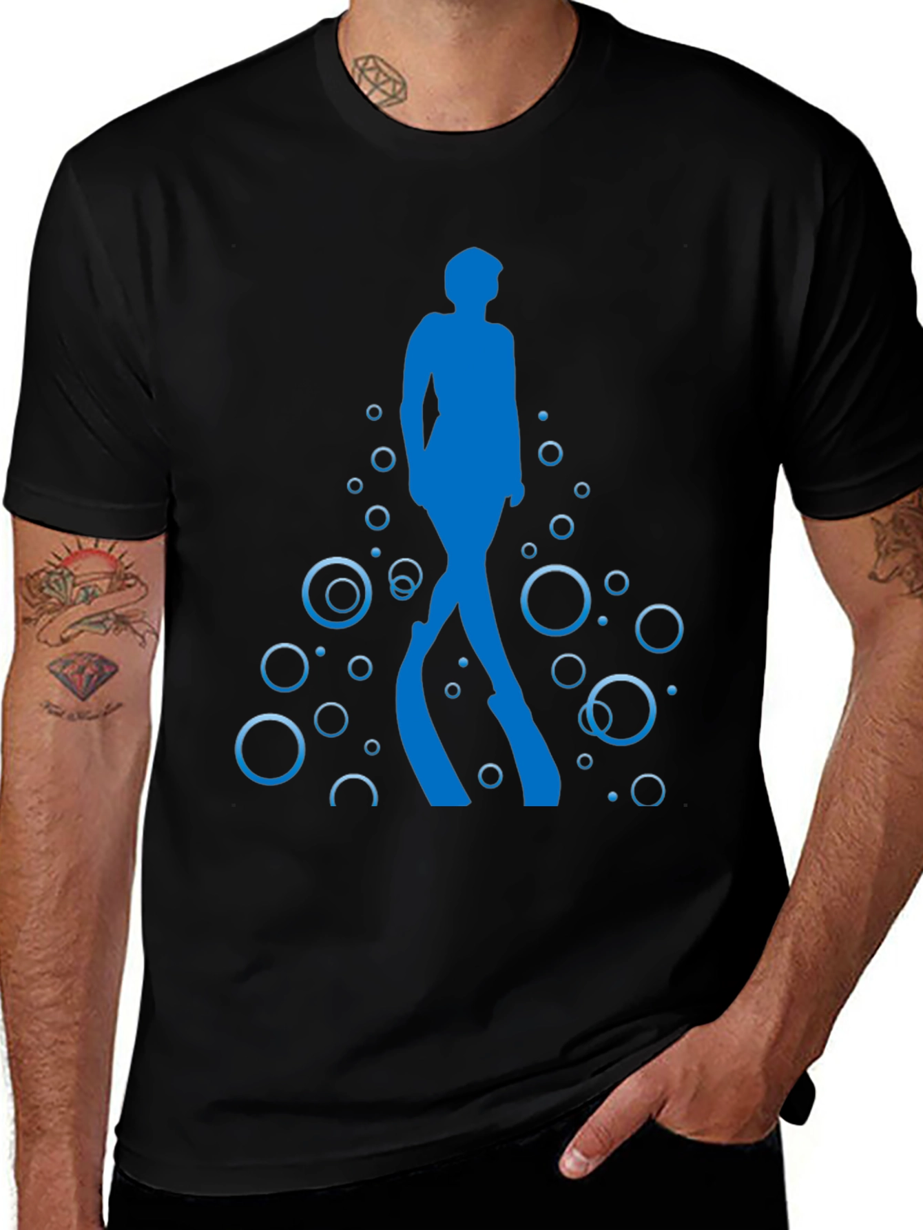 Diver Silhouette Black T-Shirt