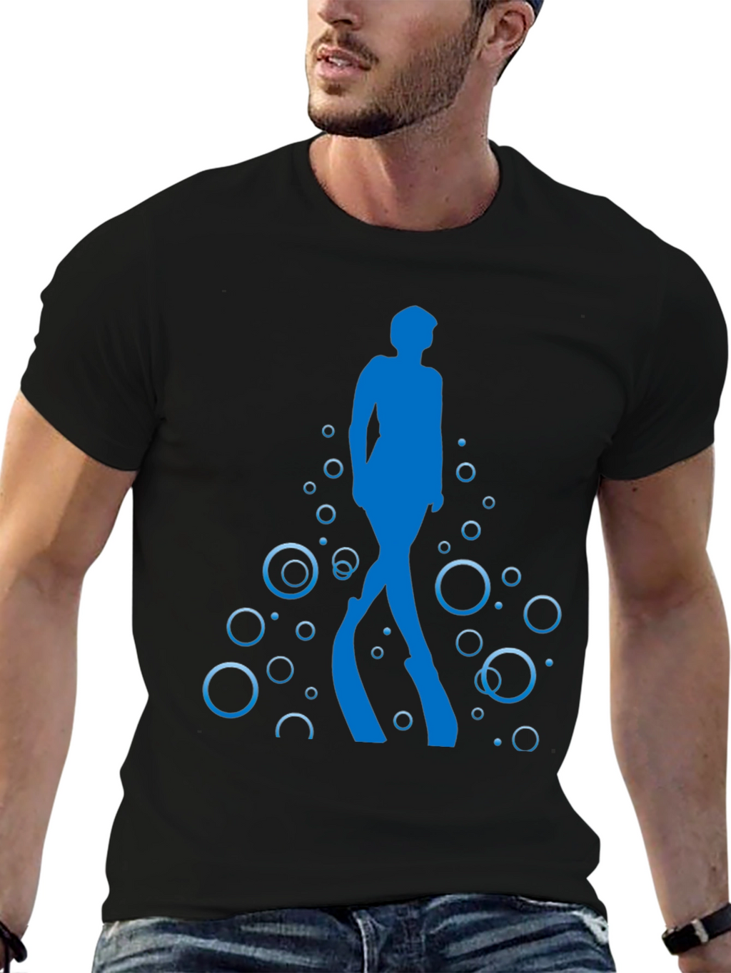 Diver Silhouette Black T-Shirt