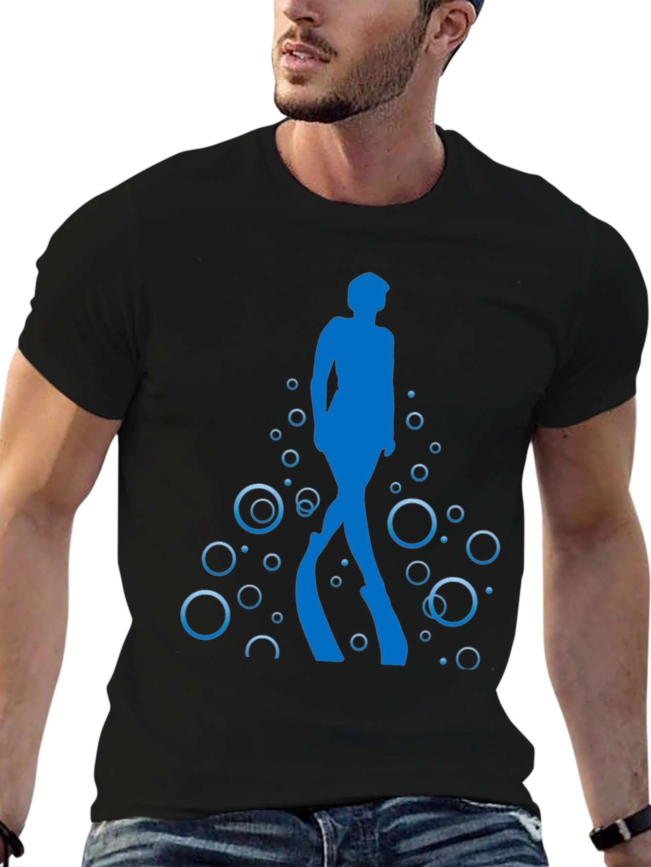 Diver Silhouette Black T-Shirt