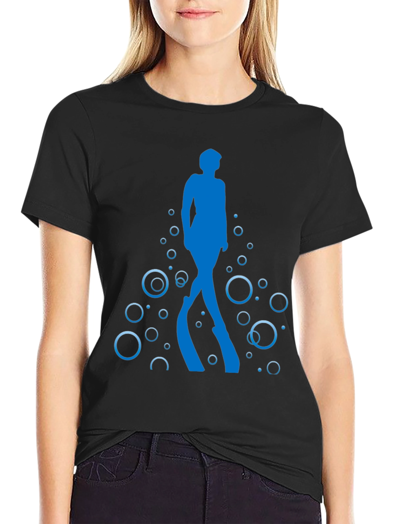 Diver Silhouette Black T-Shirt