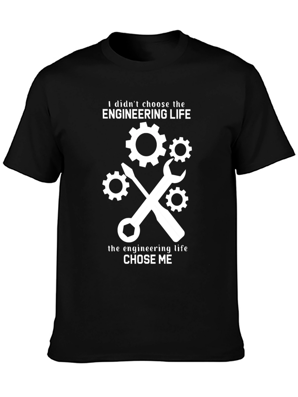 Engineering Life Graphic T-Shirt - Black Cotton