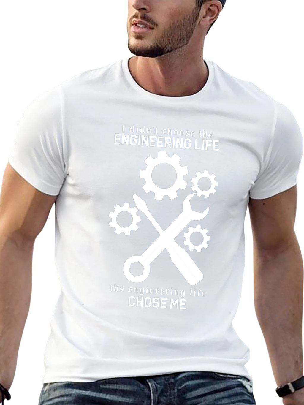 Engineering Life Graphic T-Shirt - Black Cotton