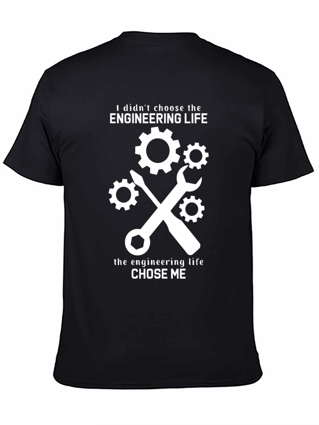 Engineering Life Graphic T-Shirt - Black Cotton