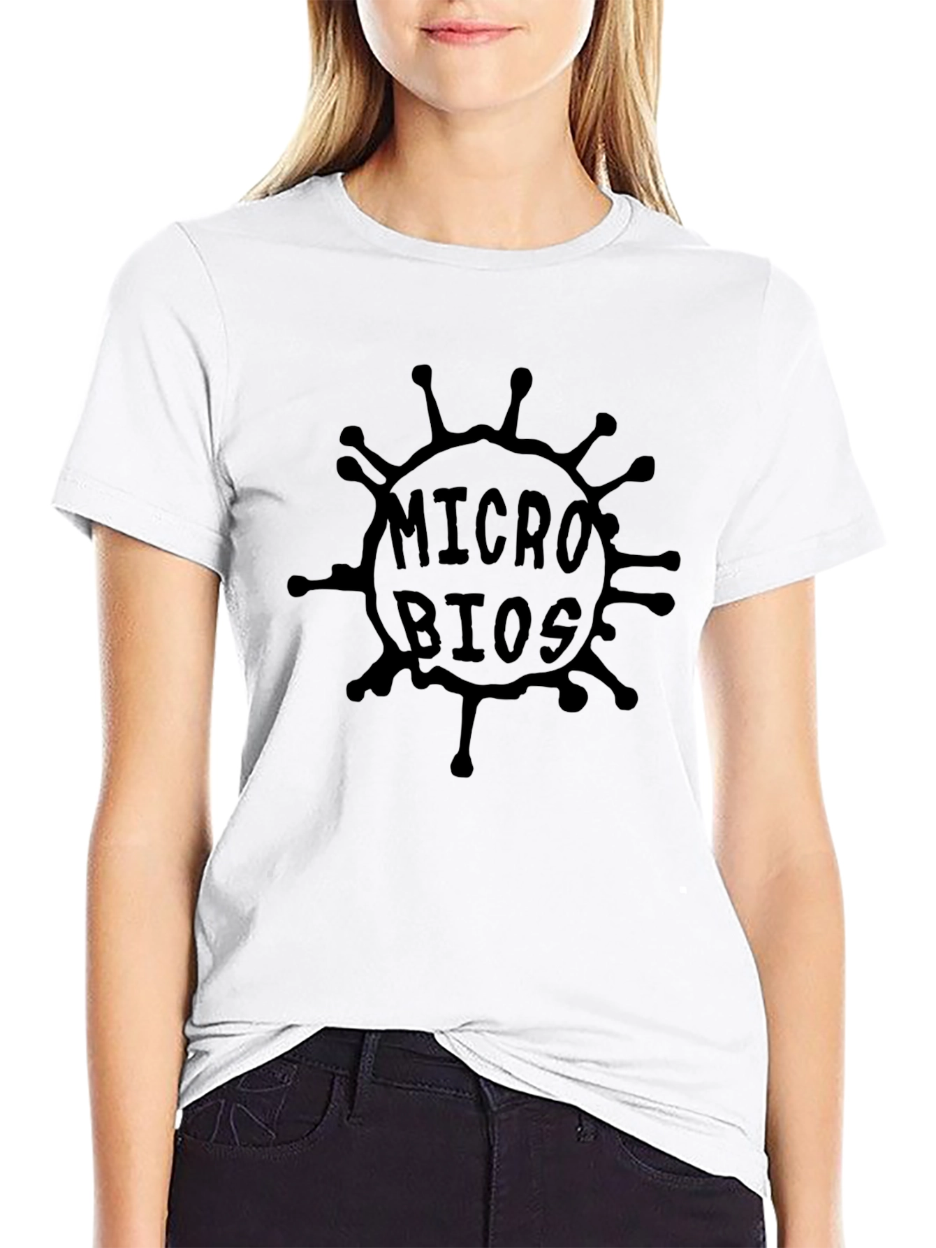 Microbios Graphic T-Shirt - Black Crew Neck