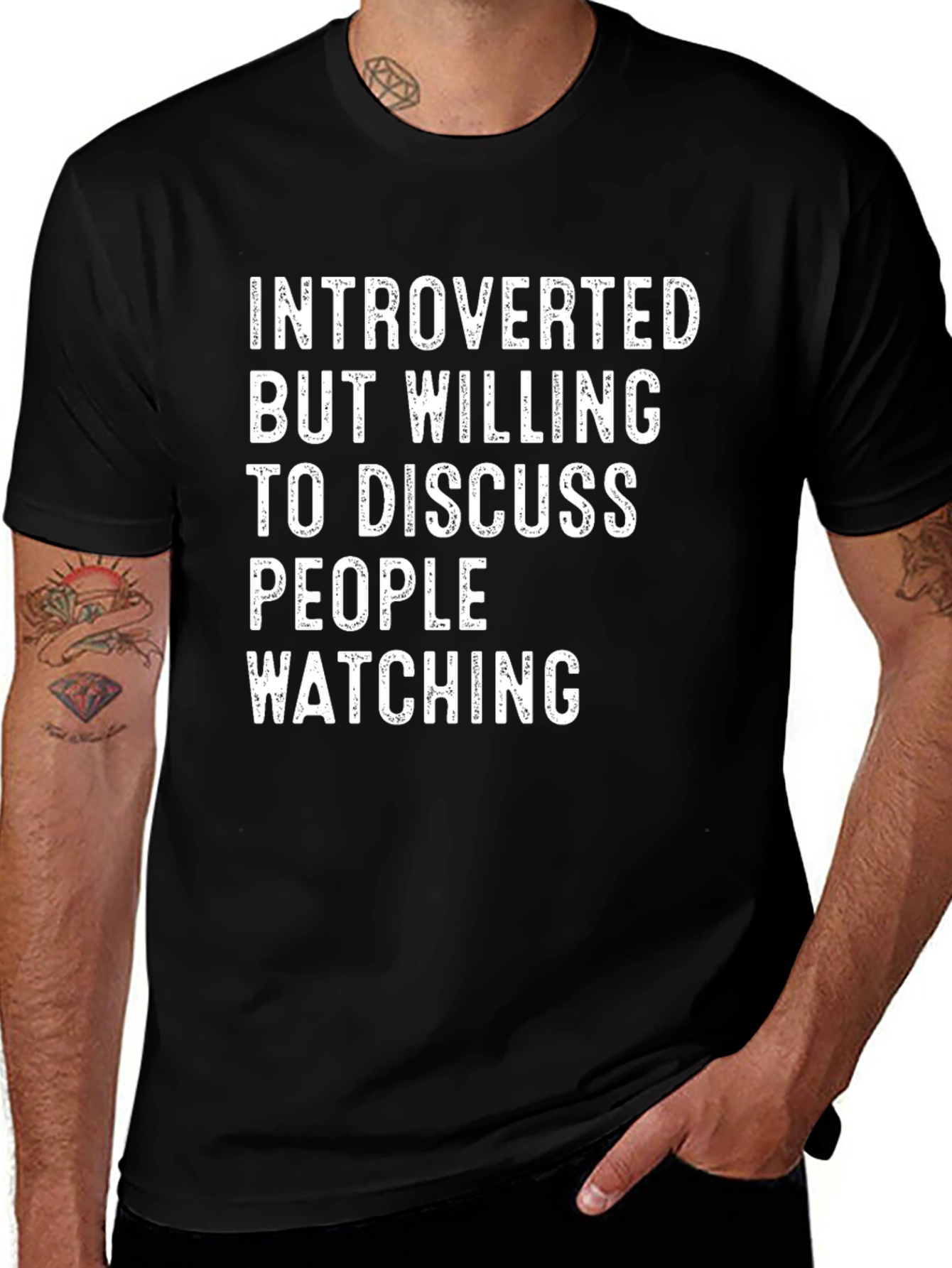 Introverted People Watching Graphic T-Shirt