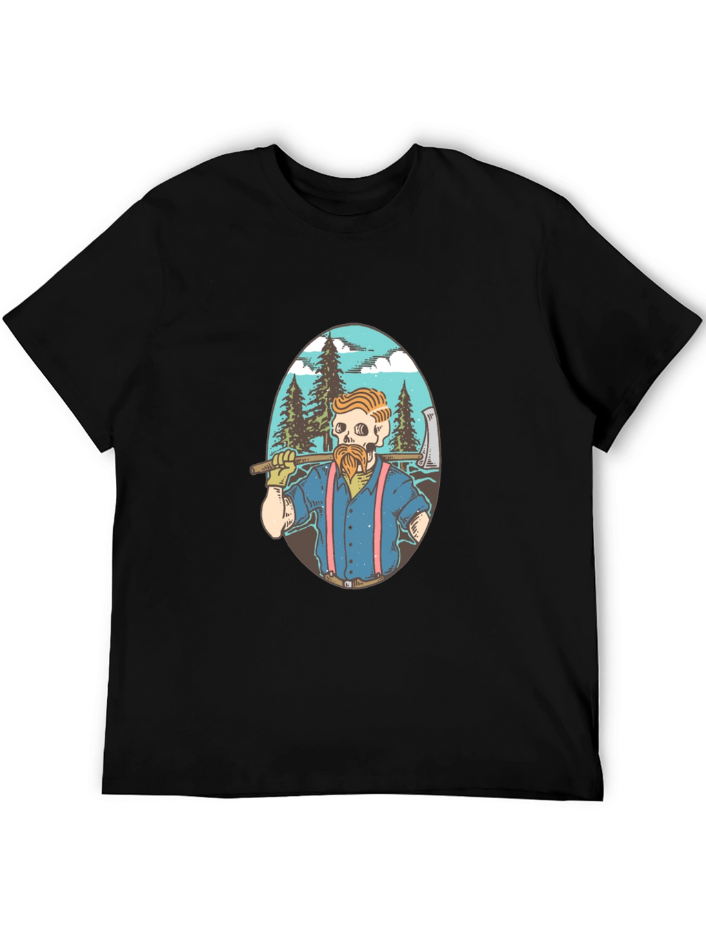 Lumberjack Skeleton Graphic T-Shirt