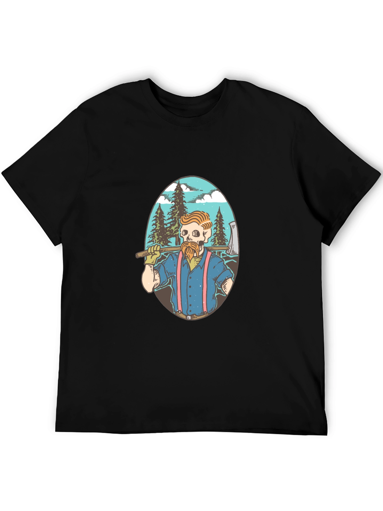 Lumberjack Skeleton Graphic T-Shirt