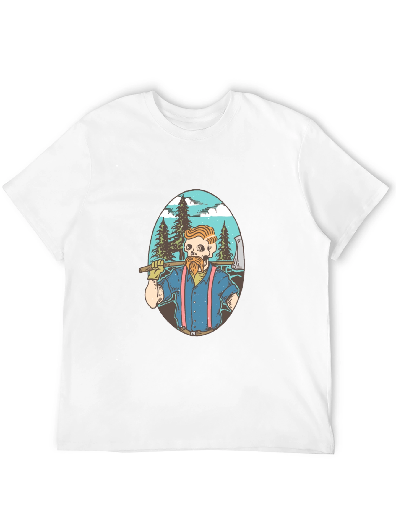 Lumberjack Skeleton Graphic T-Shirt