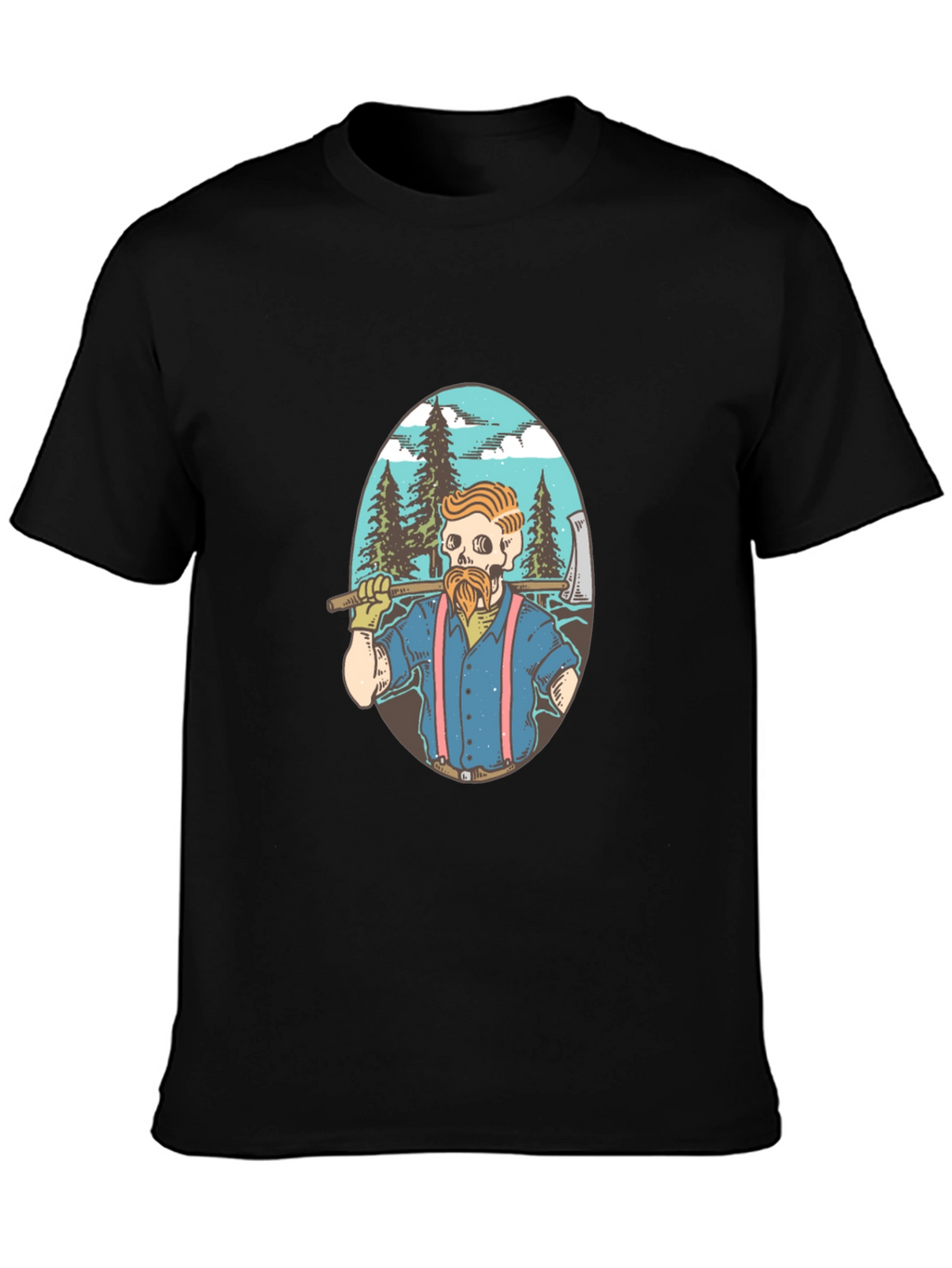 Lumberjack Skeleton Graphic T-Shirt