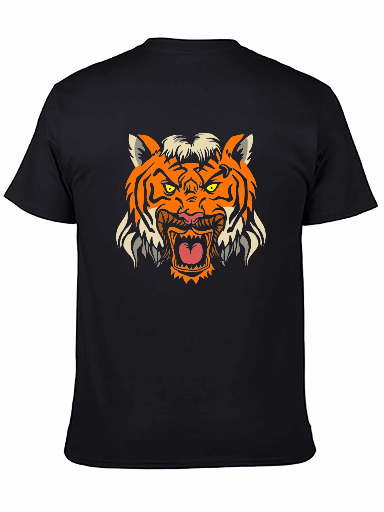Mens Black Tiger Graphic Tee
