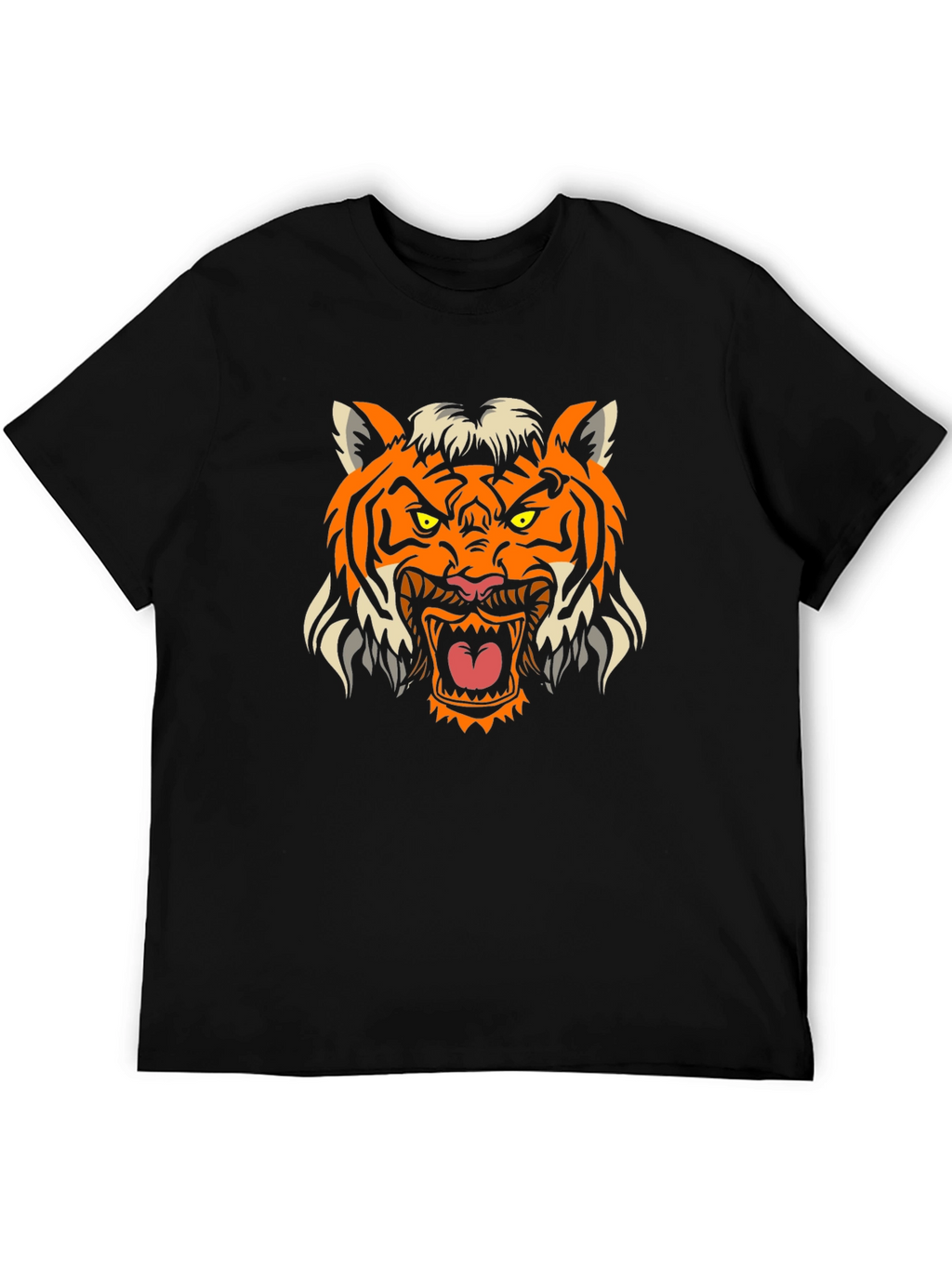 Mens Black Tiger Graphic Tee