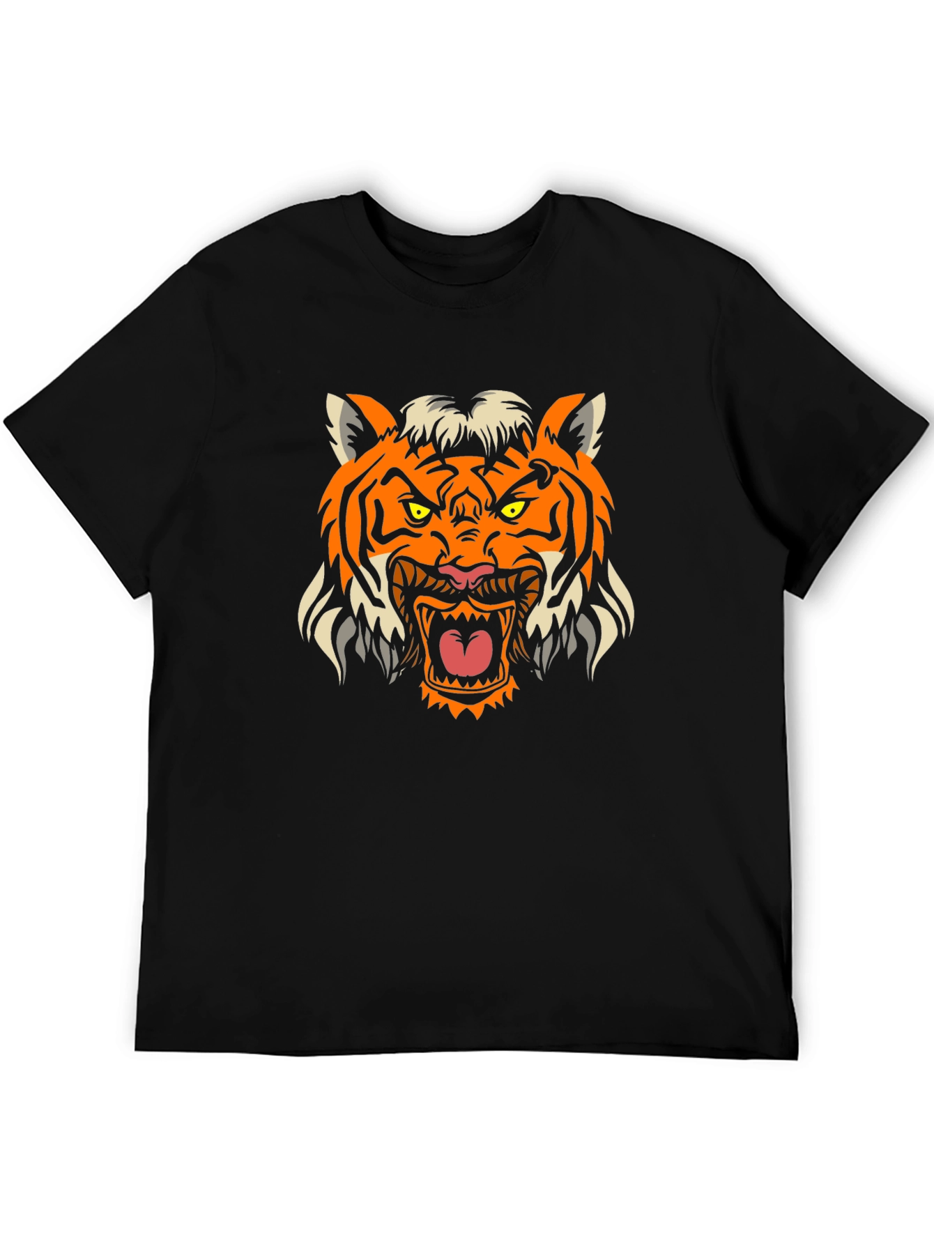 Mens Black Tiger Graphic Tee