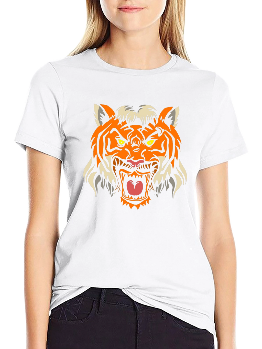 Mens Black Tiger Graphic Tee