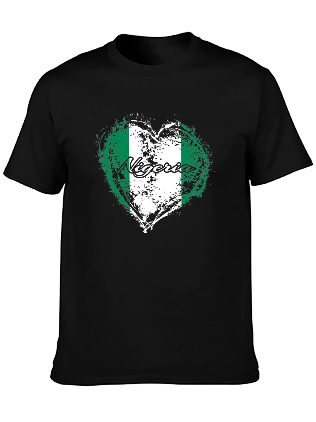 Nigeria Flag Heart T-Shirt - Show Your Pride!