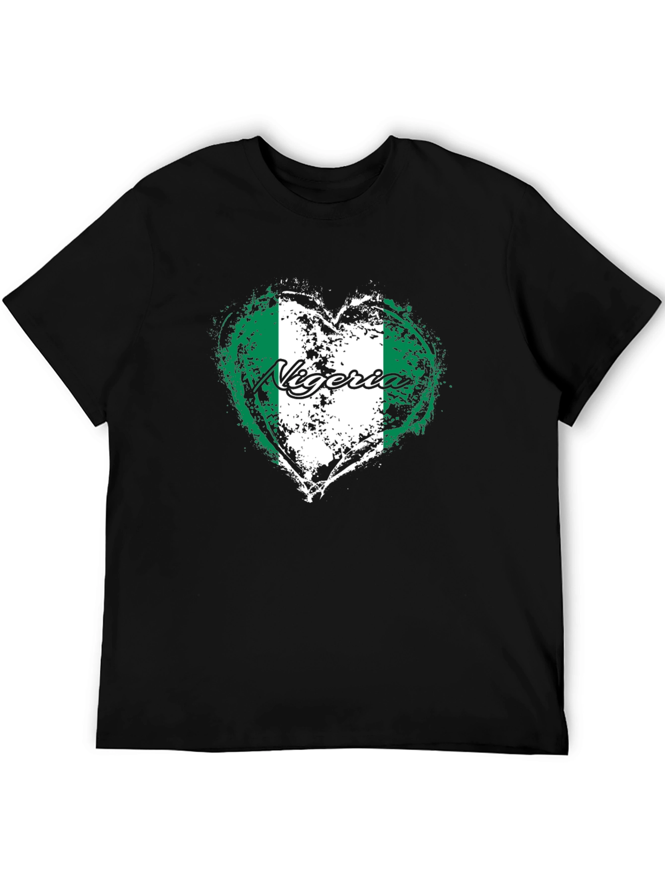 Nigeria Flag Heart T-Shirt - Show Your Pride!