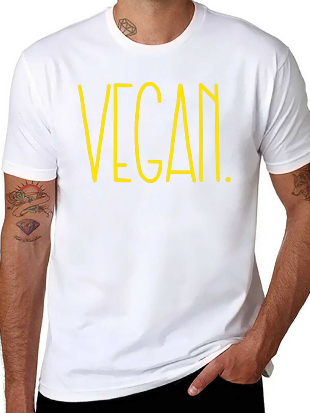 Vegan Graphic Tee - Black Cotton T-Shirt