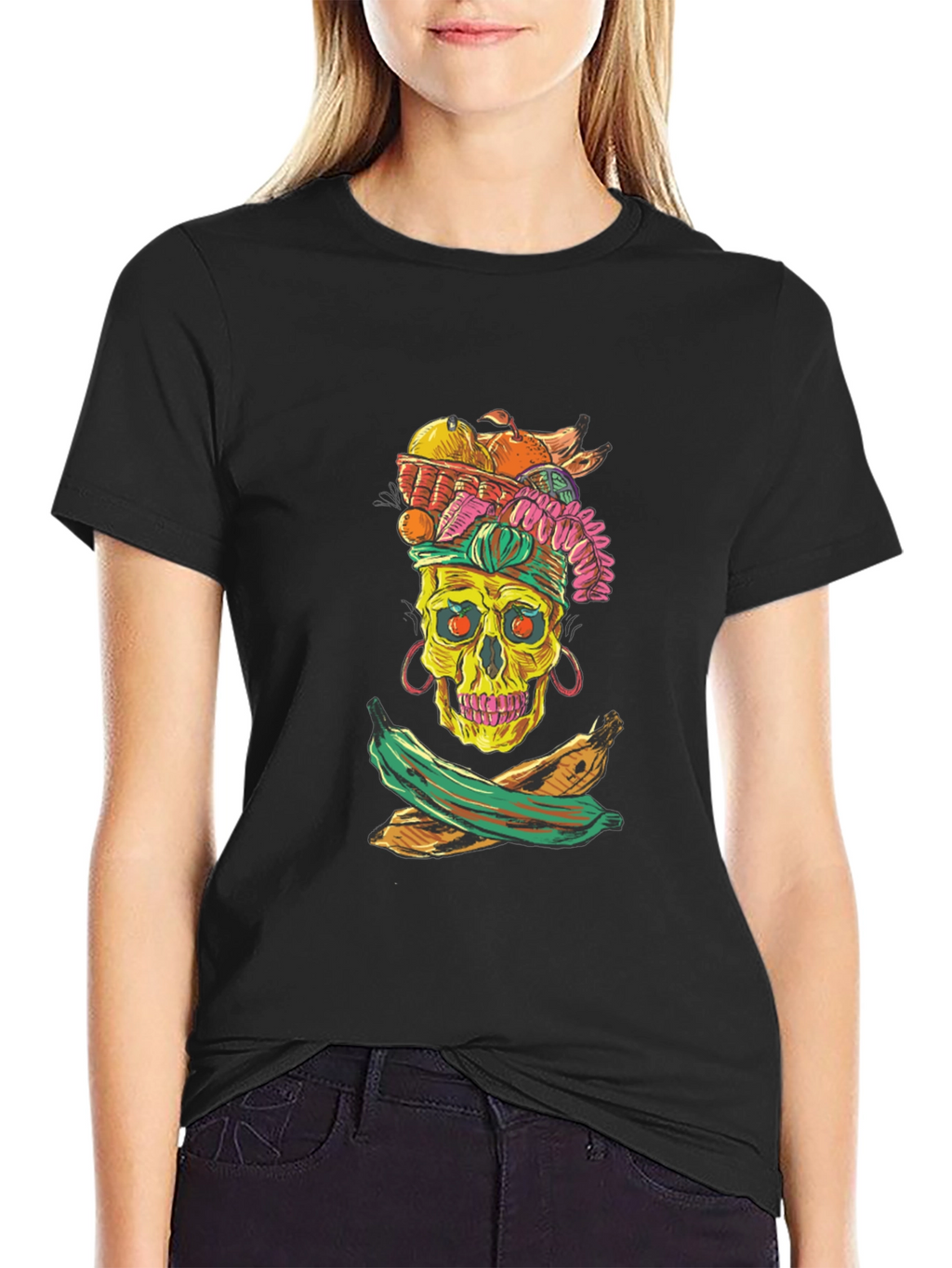 Skull & Fruit Graphic T-Shirt - Unique Design