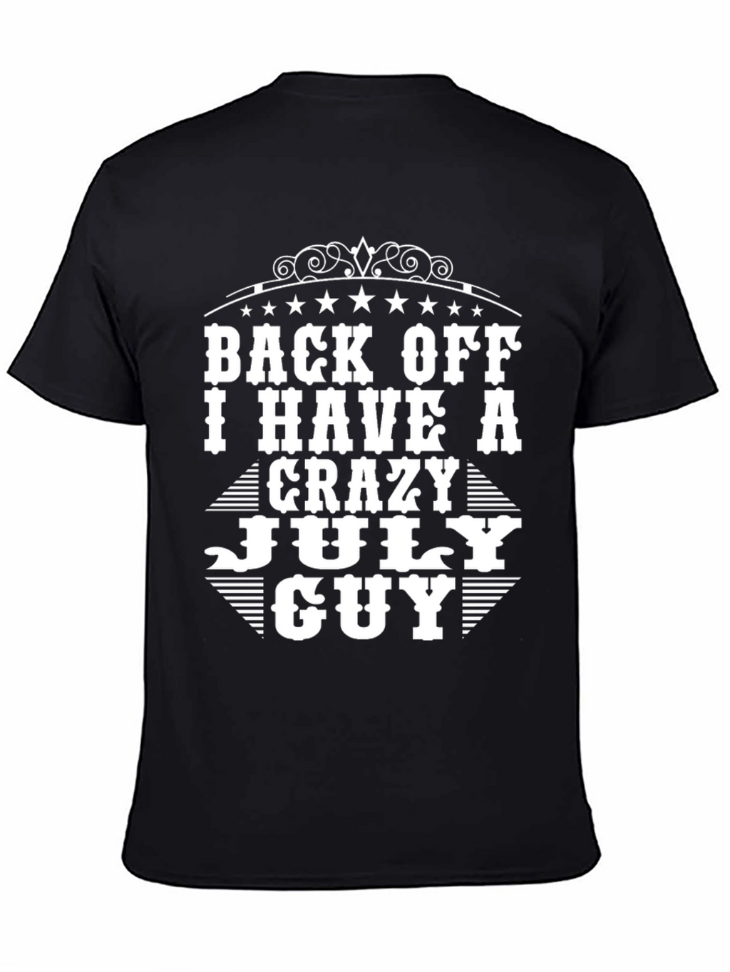 Crazy July Guy Black Graphic Tee