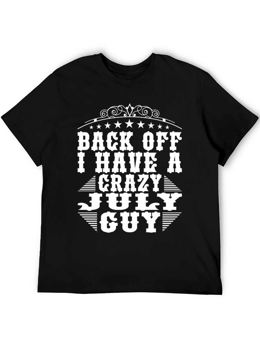 Crazy July Guy Black Graphic Tee