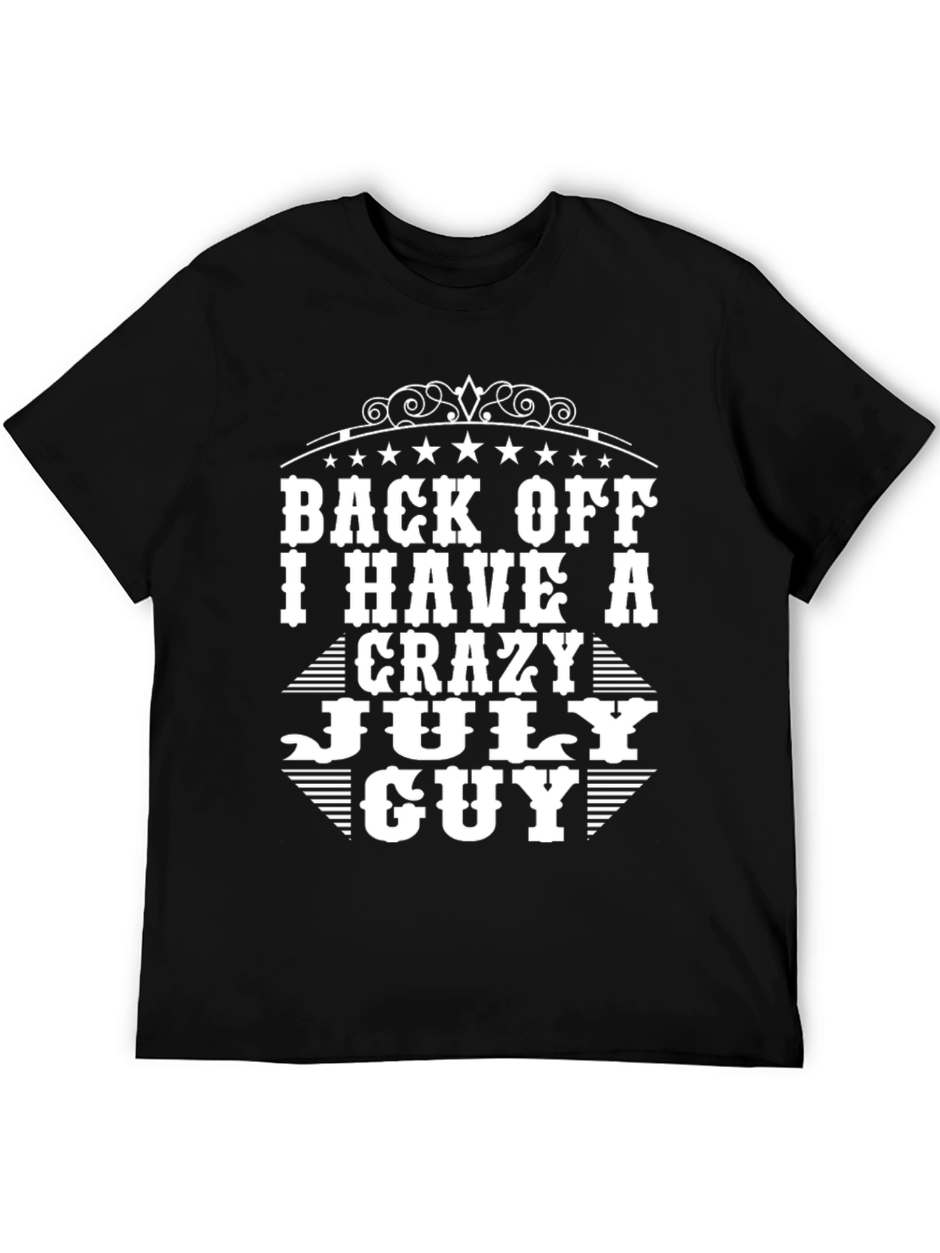 Crazy July Guy Black Graphic Tee