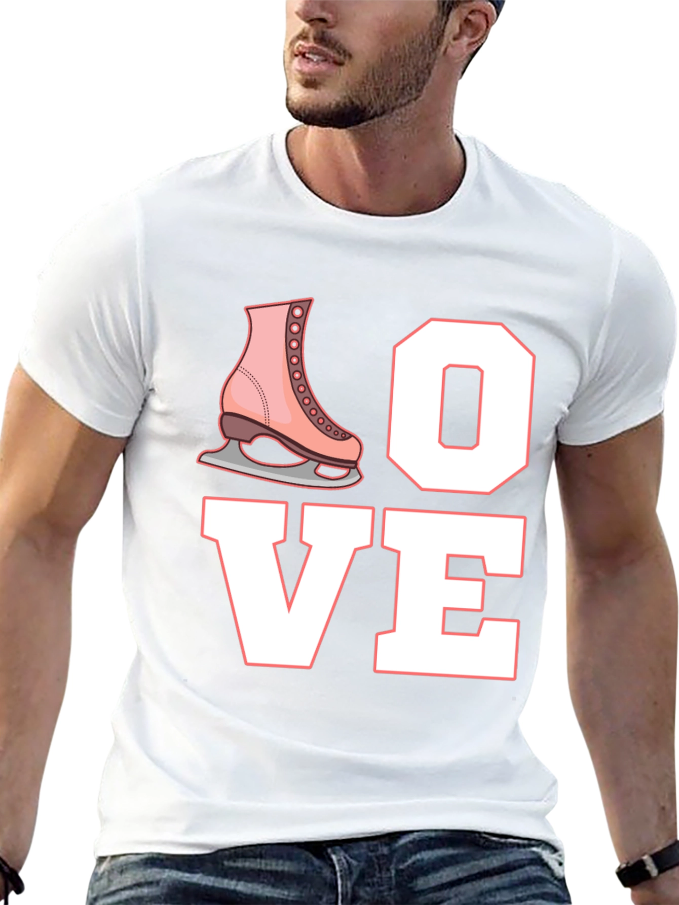 Love Ice Skating T-Shirt Black Cotton Blend