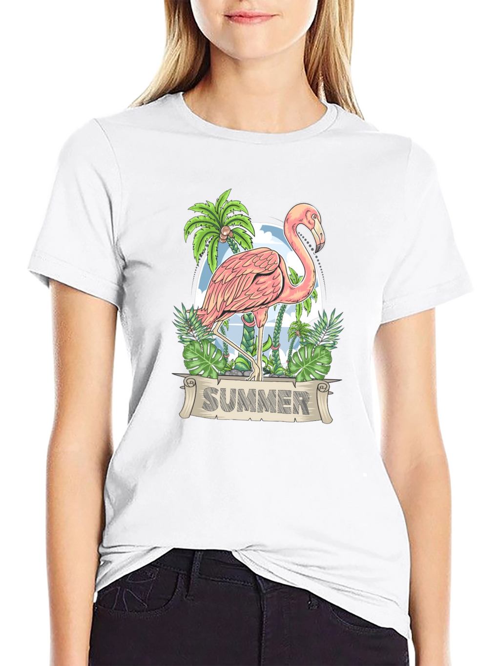 Flamingo Summer T-Shirt - Tropical Design