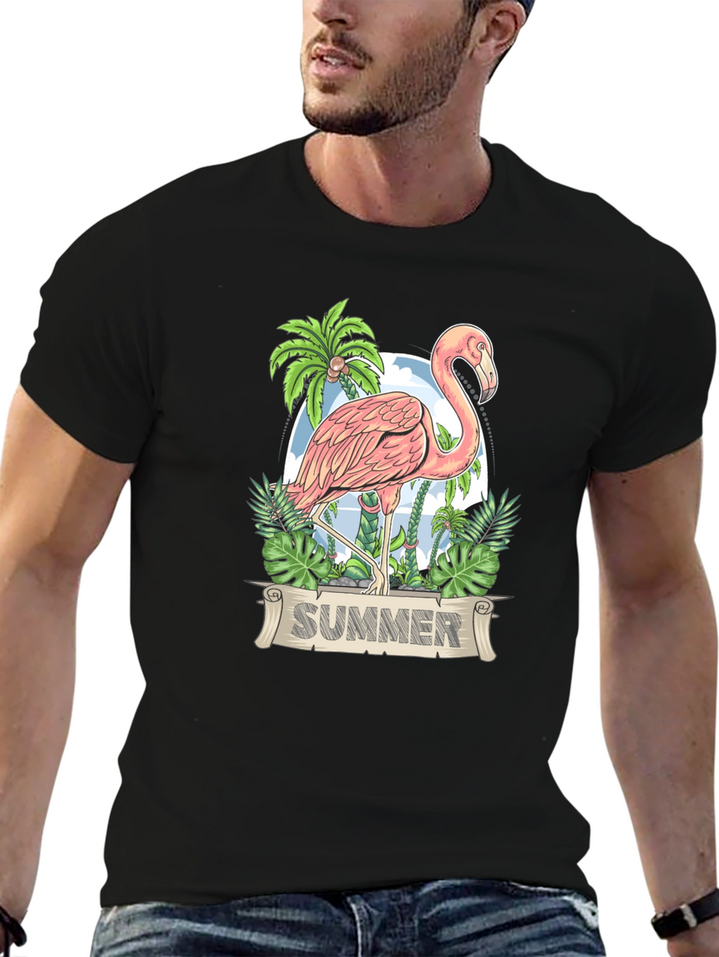 Flamingo Summer T-Shirt - Tropical Design