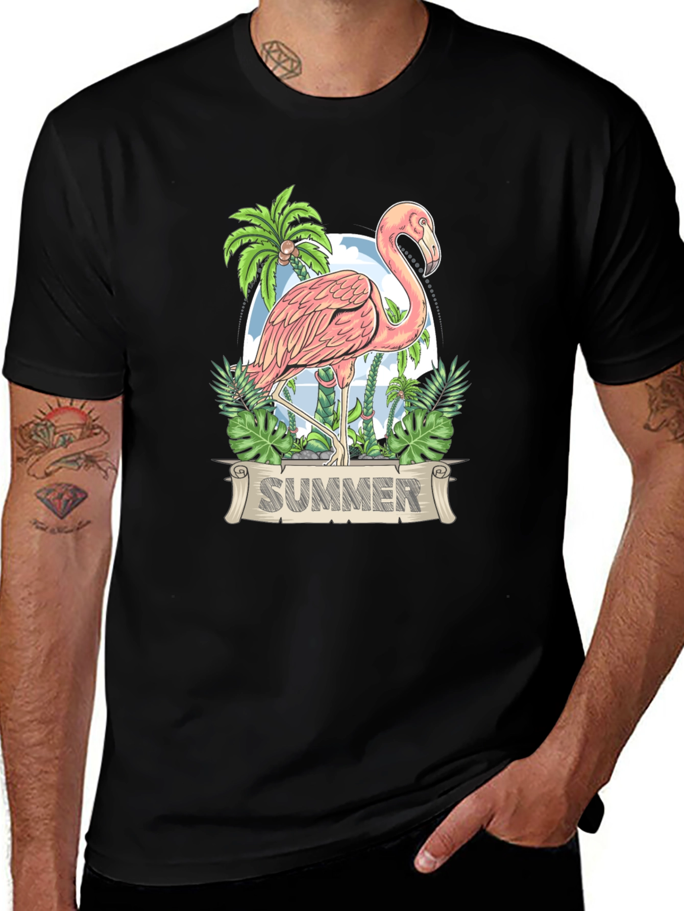 Flamingo Summer T-Shirt - Tropical Design