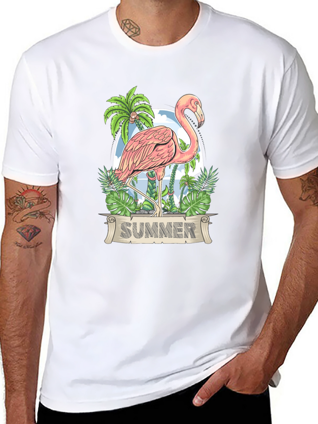 Flamingo Summer T-Shirt - Tropical Design