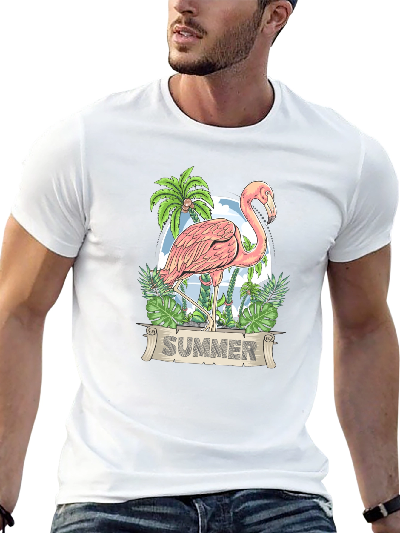 Flamingo Summer T-Shirt - Tropical Design