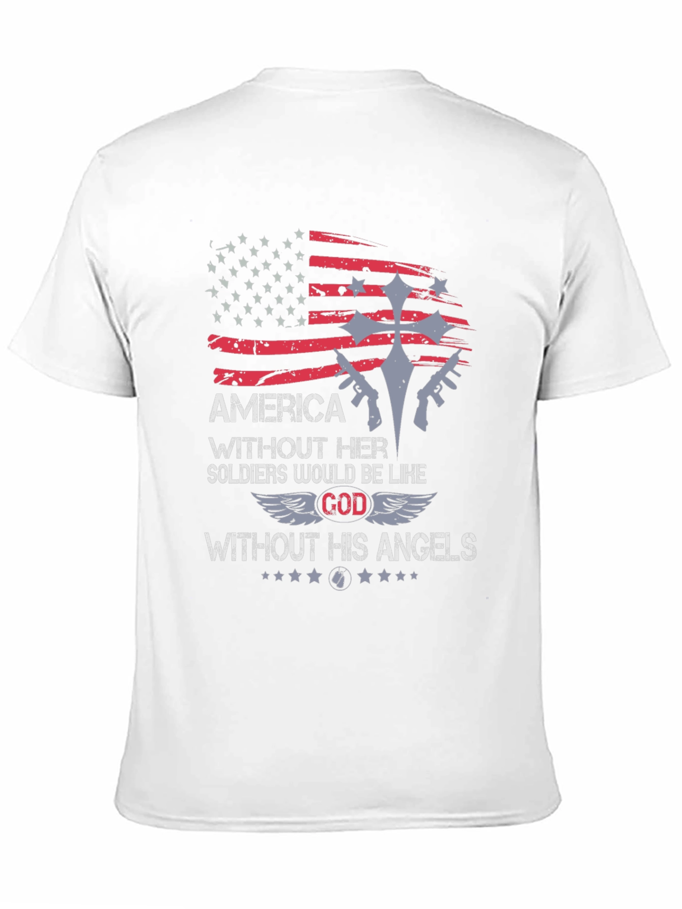 America Soldier God Angels Graphic T-Shirt