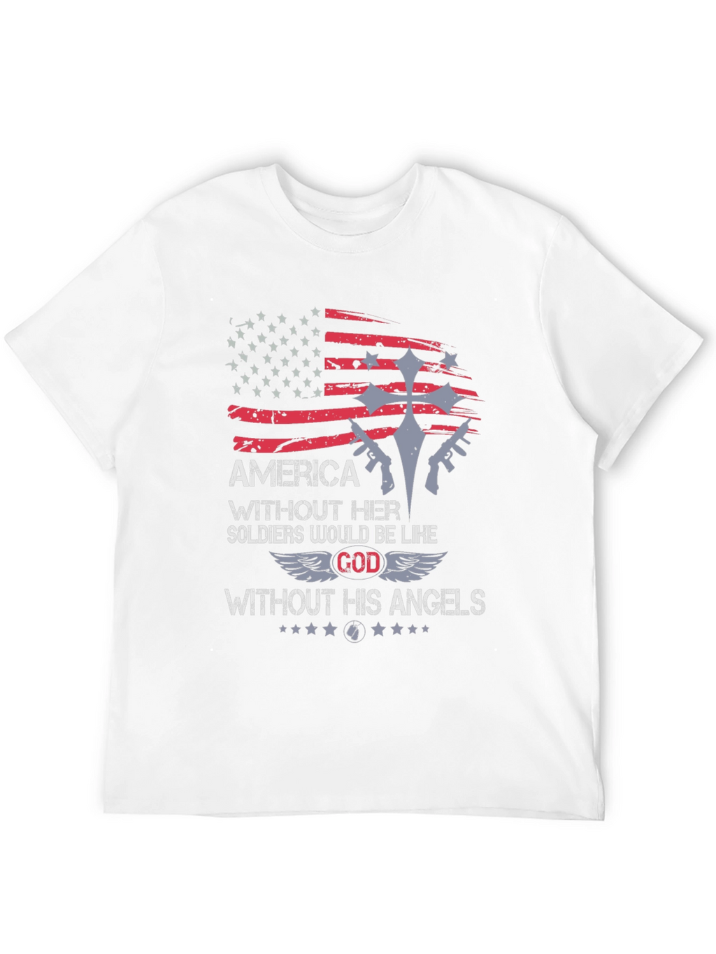 America Soldier God Angels Graphic T-Shirt