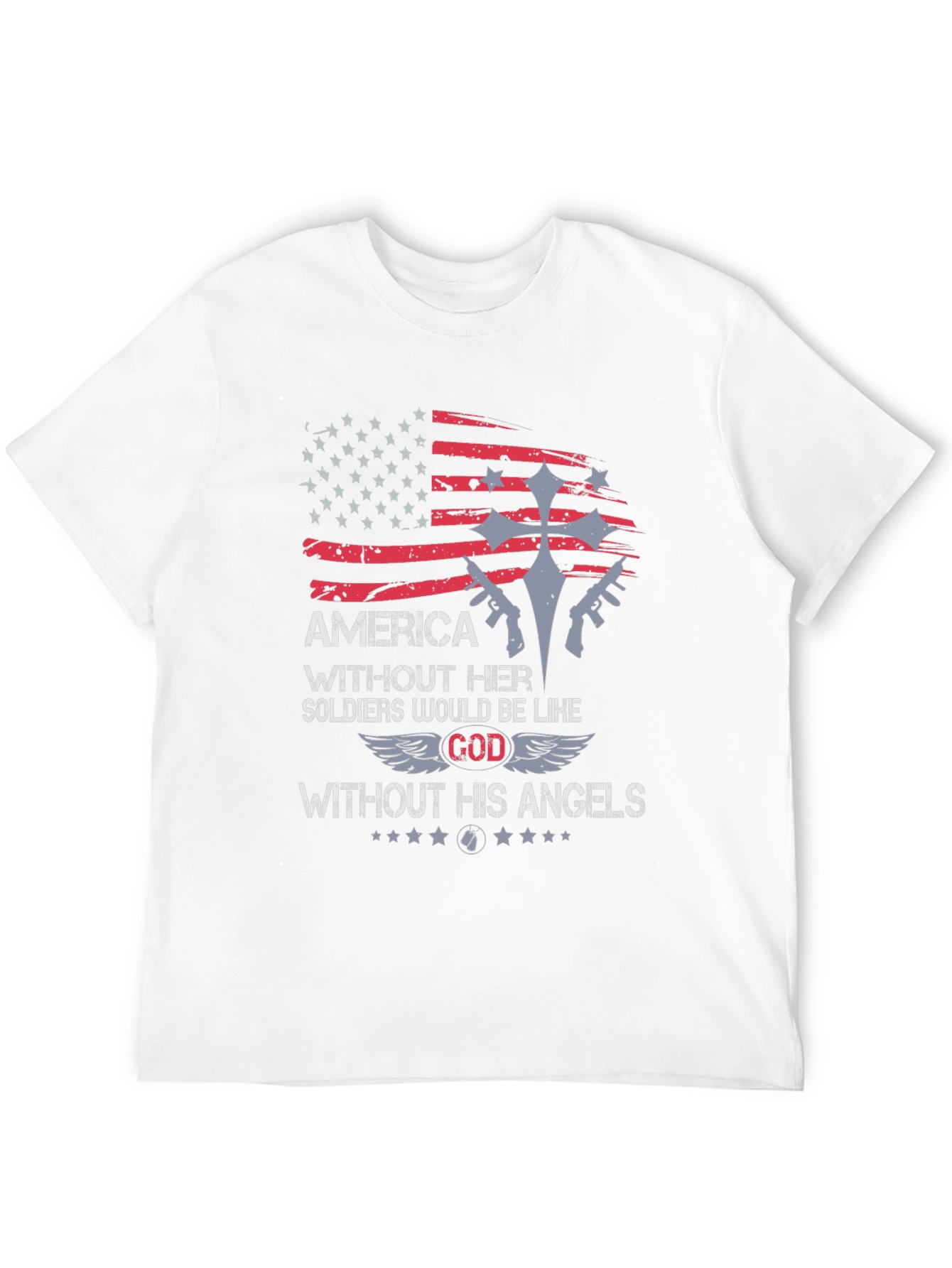 America Soldier God Angels Graphic T-Shirt