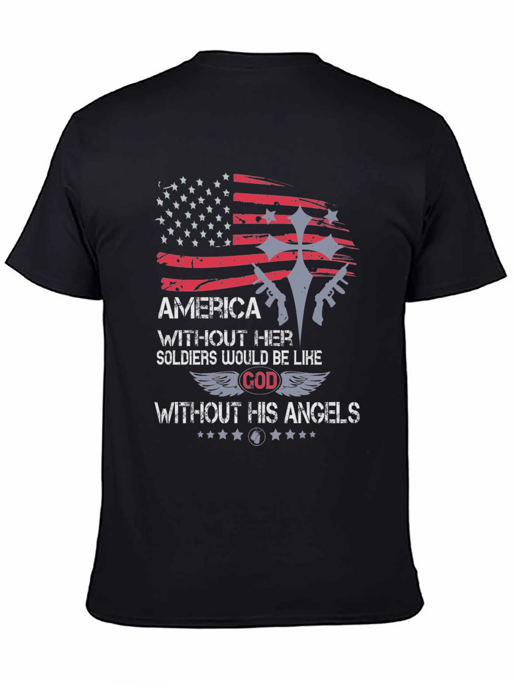 America Soldier God Angels Graphic T-Shirt