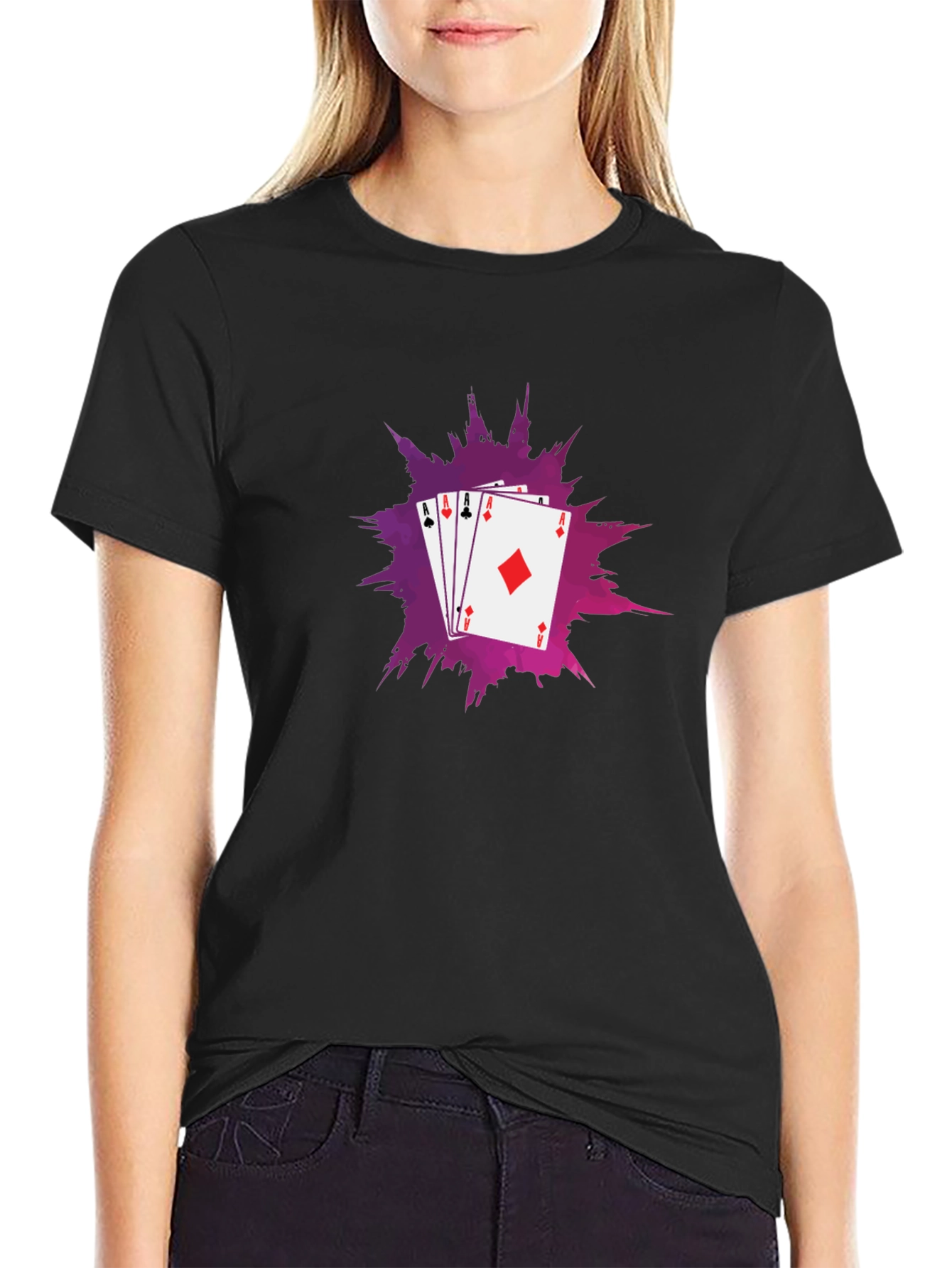 Ace Card T-Shirt - Black Cotton Tee