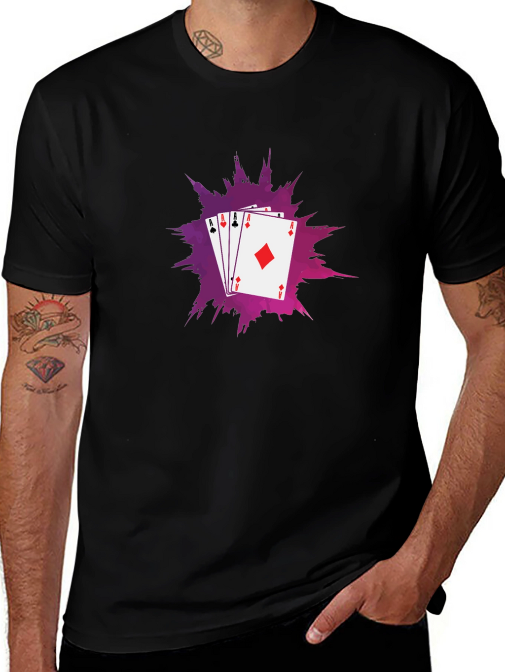 Ace Card T-Shirt - Black Cotton Tee