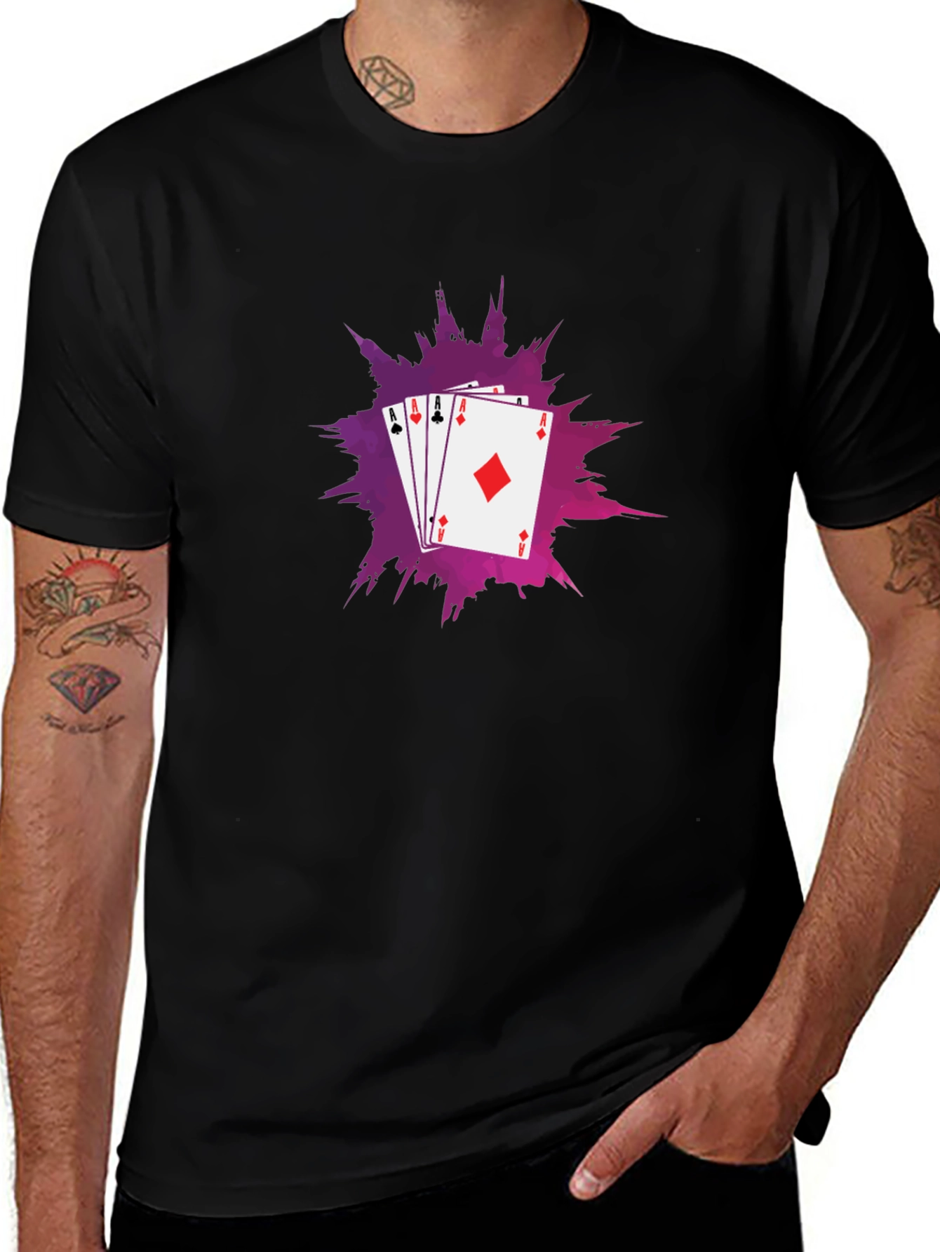 Ace Card T-Shirt - Black Cotton Tee