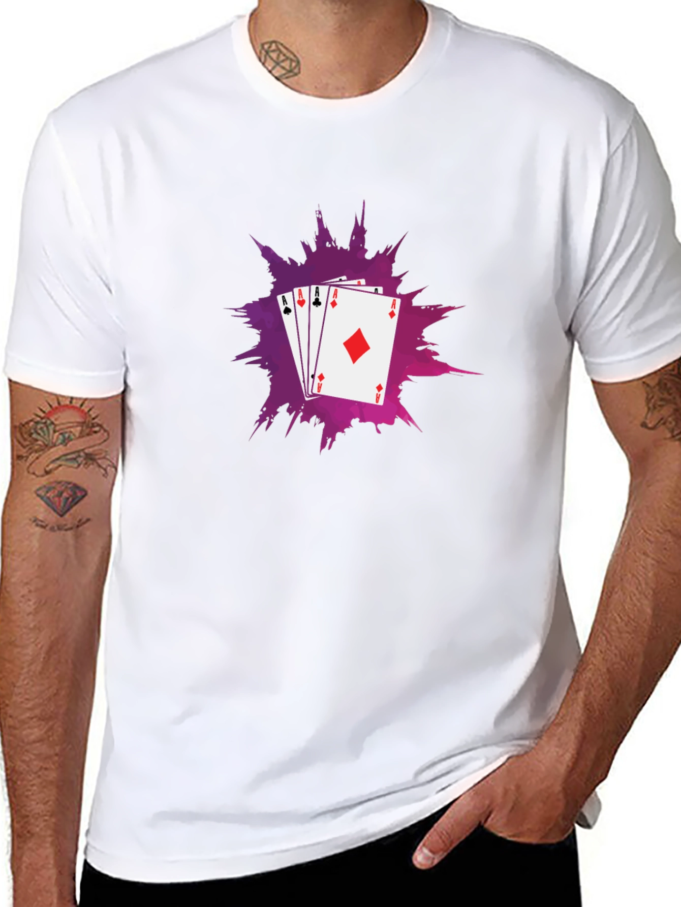 Ace Card T-Shirt - Black Cotton Tee