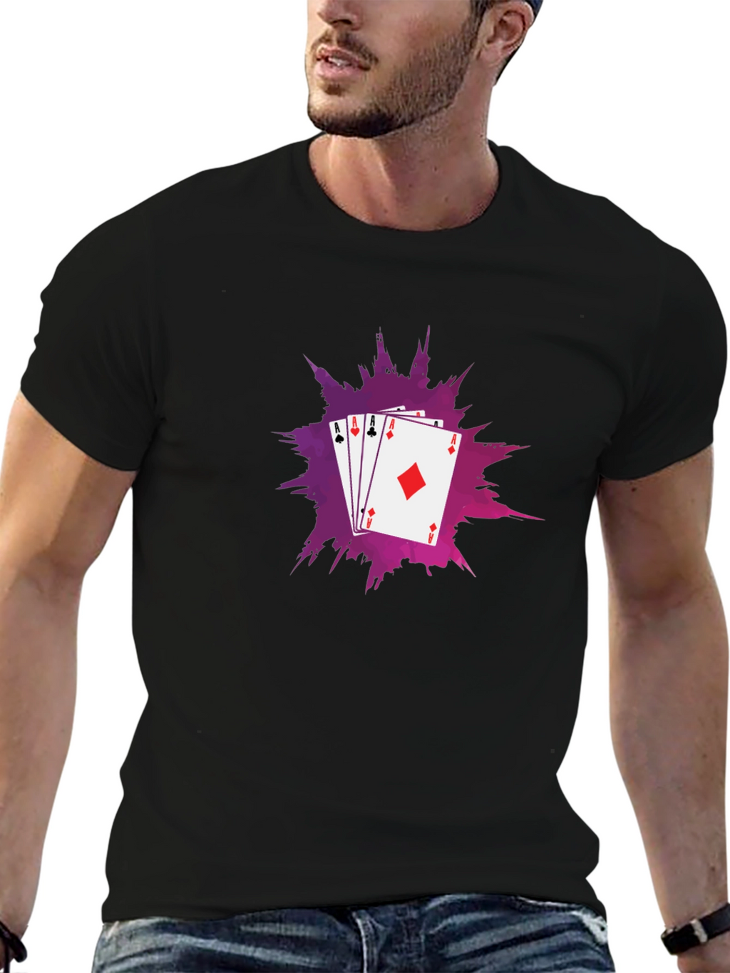 Ace Card T-Shirt - Black Cotton Tee