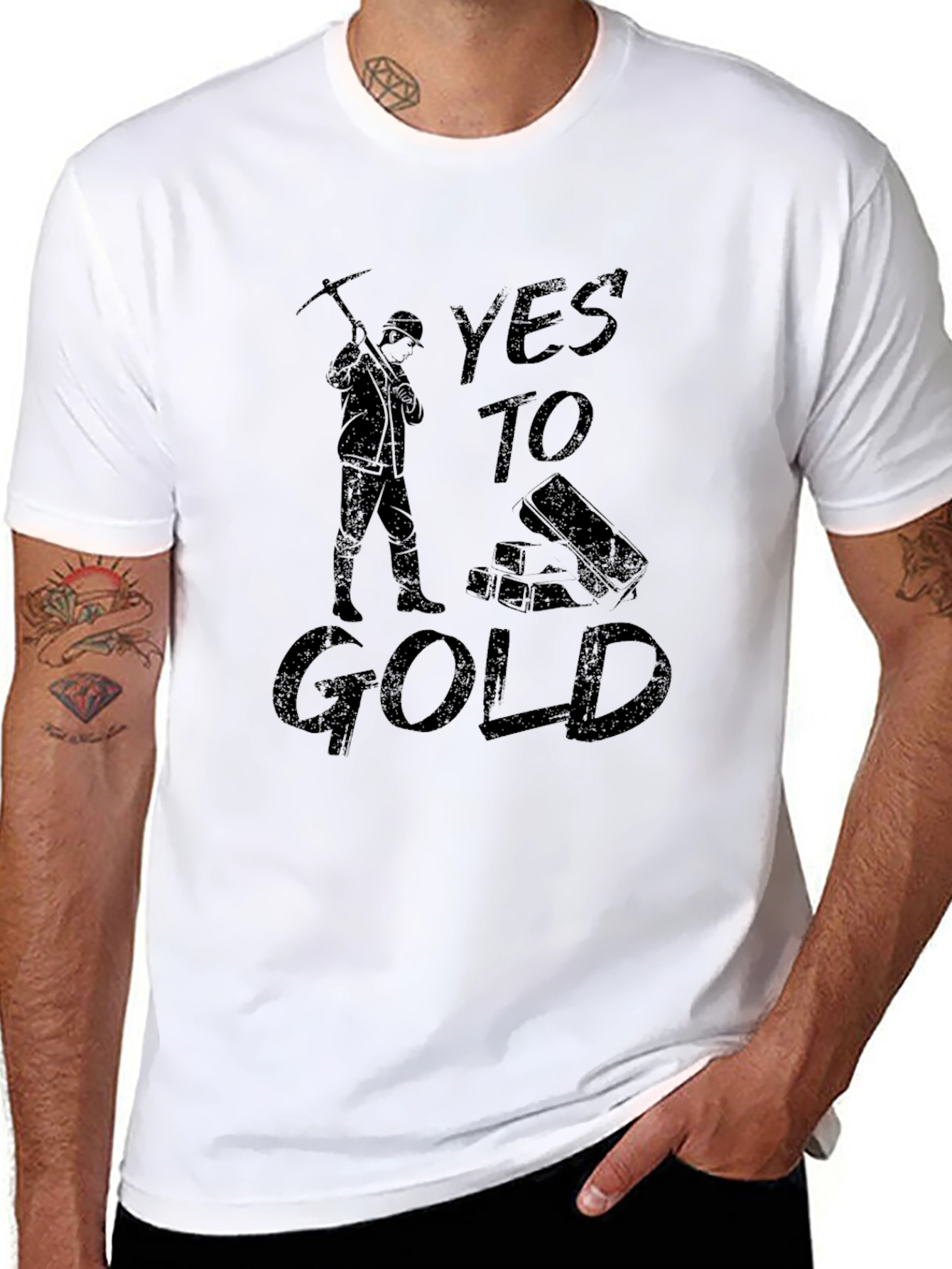 Yes to Gold Mens T-Shirt - Miner Graphic Tee