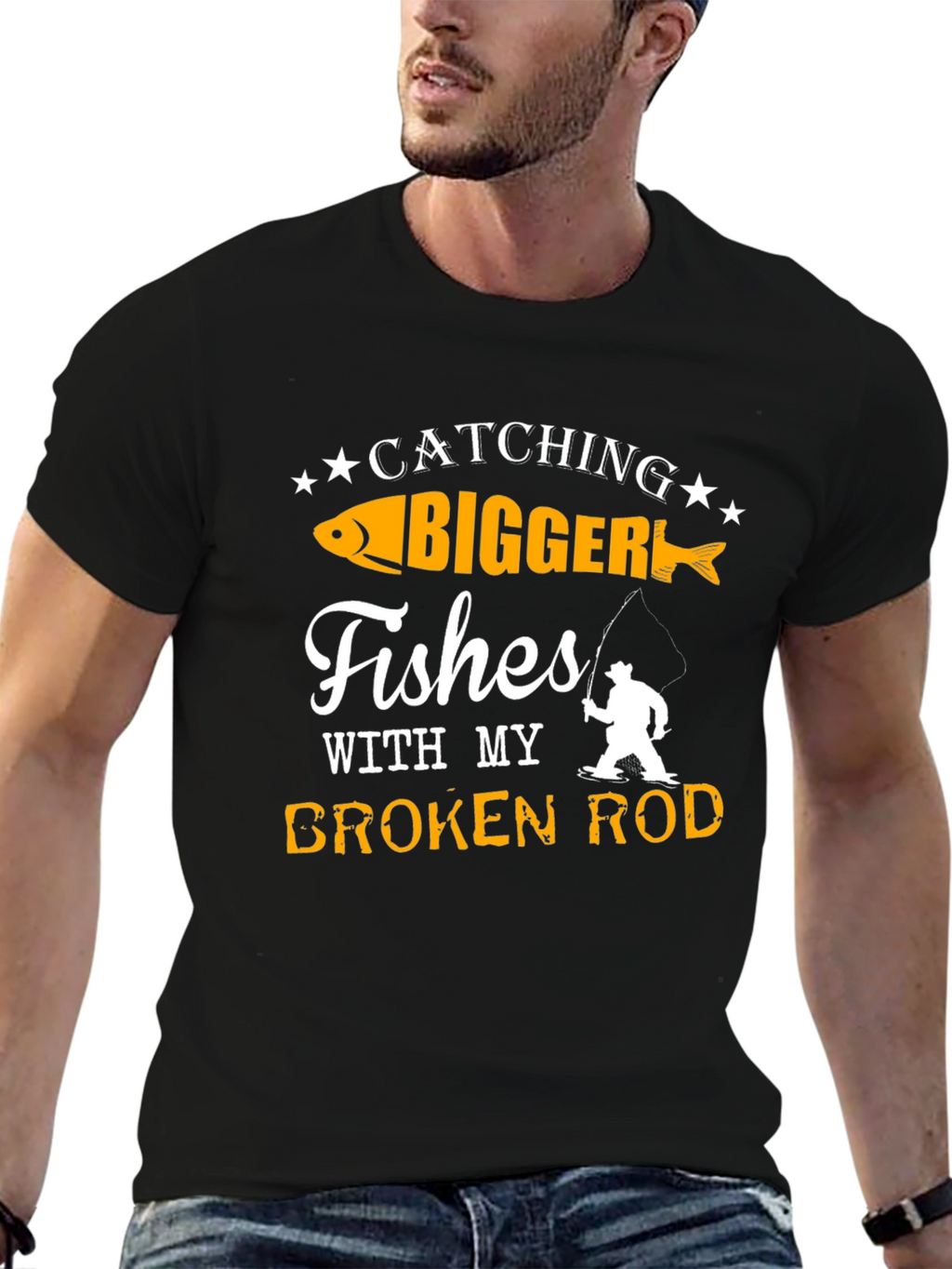 Funny Fishing T-Shirt - Catching Bigger Fishes!