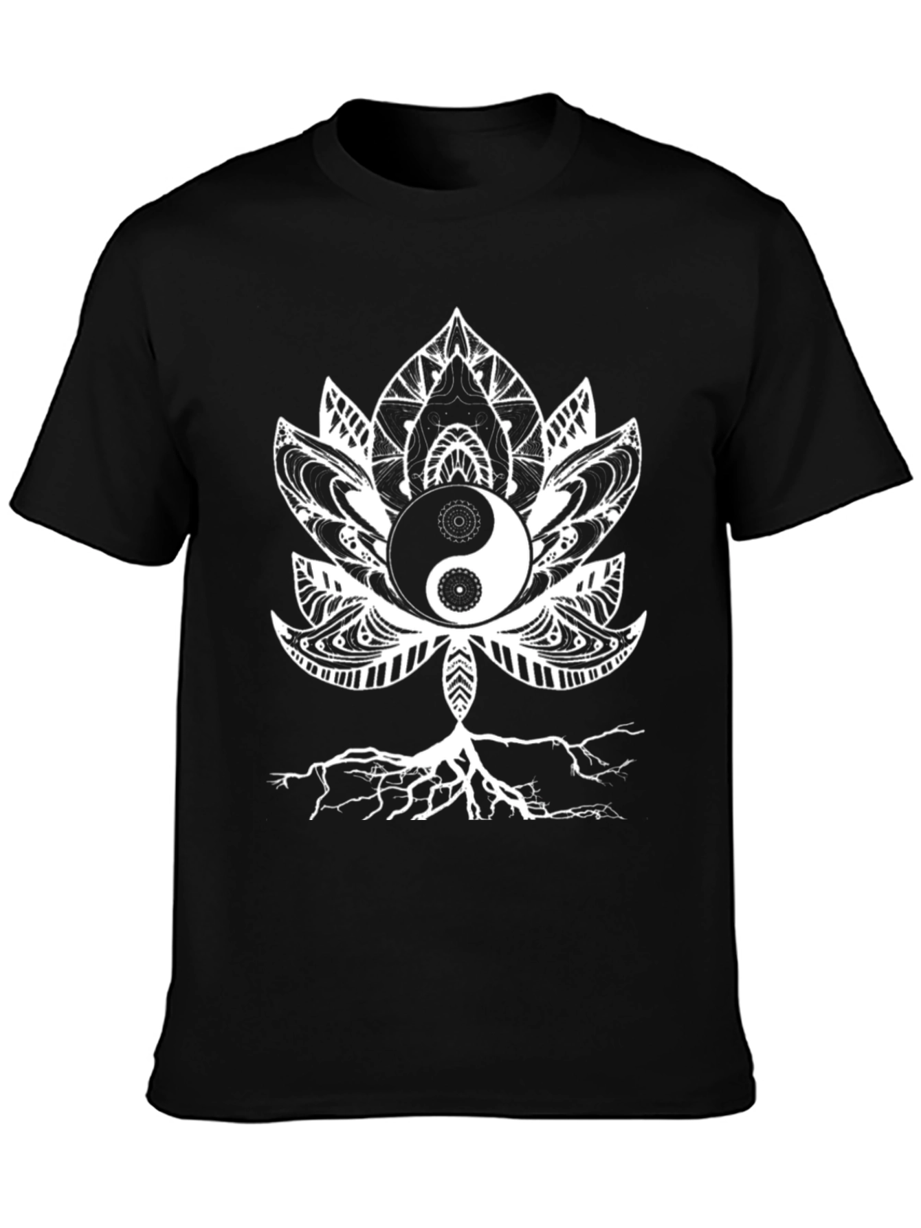Yin Yang Lotus Root T-Shirt - Zen Style