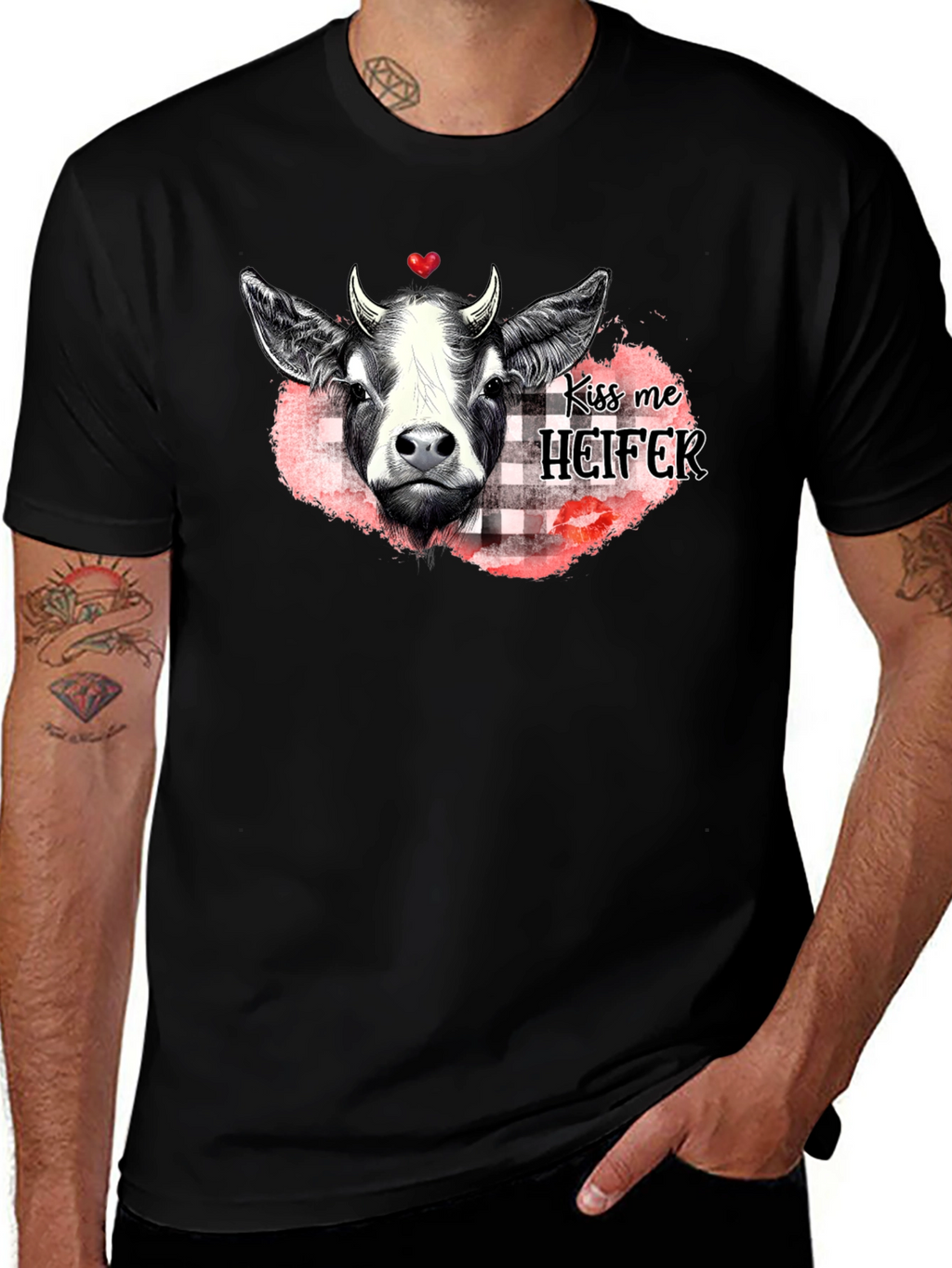 Kiss Me Heifer T-Shirt - Farm Animal Graphic Tee