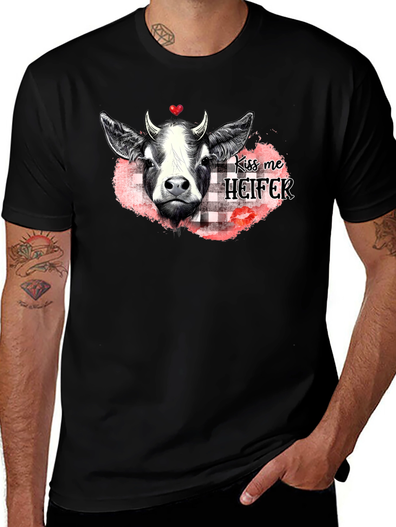 Kiss Me Heifer T-Shirt - Farm Animal Graphic Tee