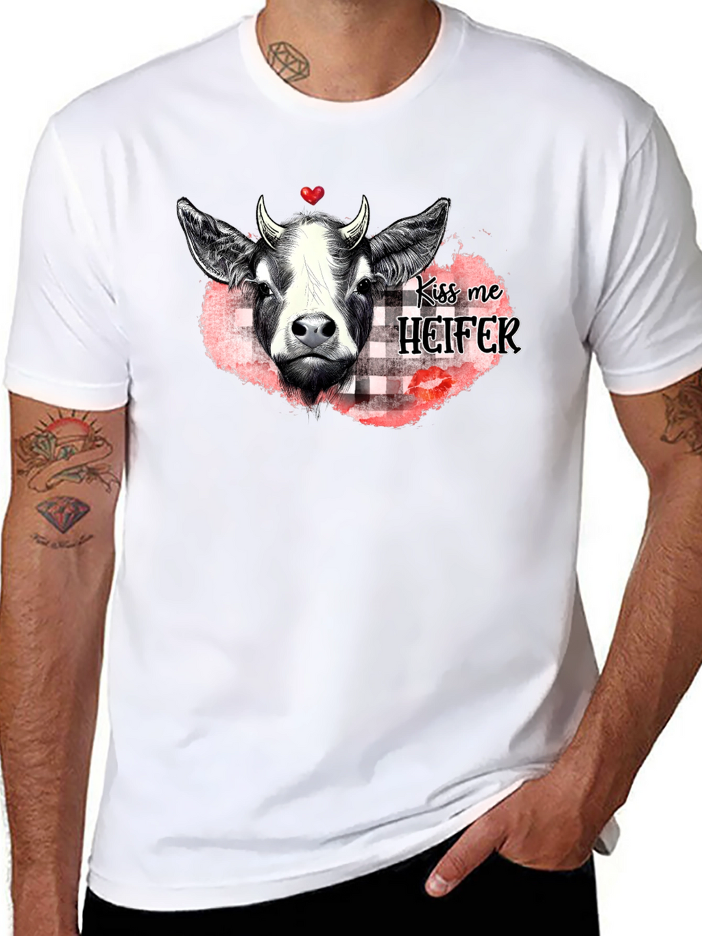Kiss Me Heifer T-Shirt - Farm Animal Graphic Tee