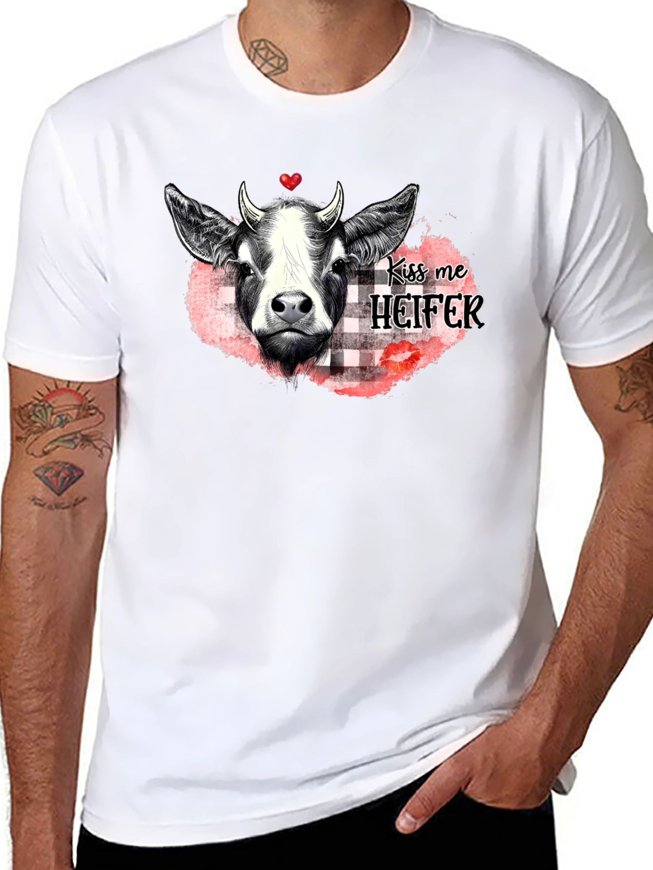 Kiss Me Heifer T-Shirt - Farm Animal Graphic Tee