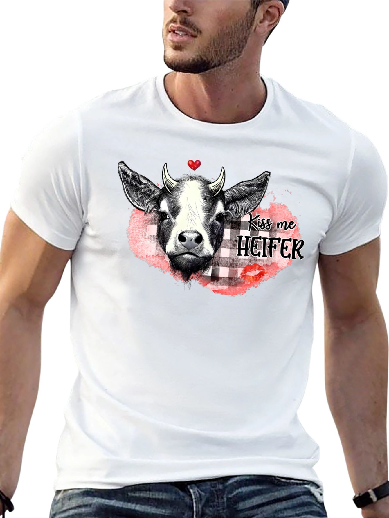 Kiss Me Heifer T-Shirt - Farm Animal Graphic Tee