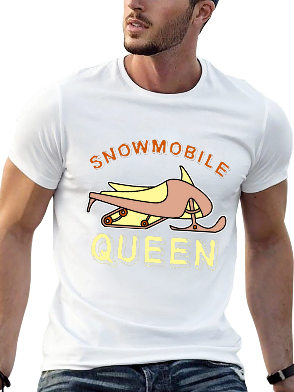 Snowmobile Queen Black Graphic Tee Shirt